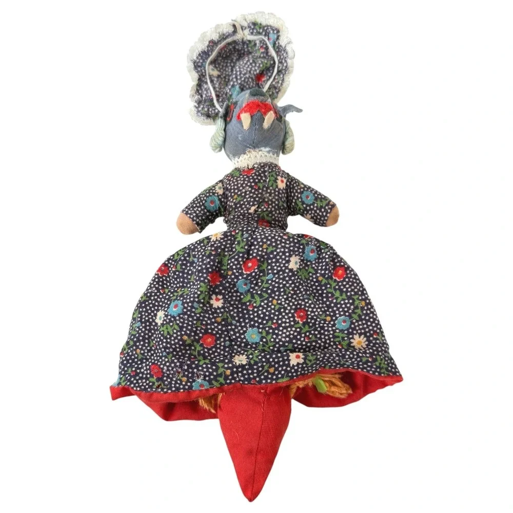 Vintage Little Red Riding Hood Topsy Turvy Doll Cloth Grandma And Wolf 9